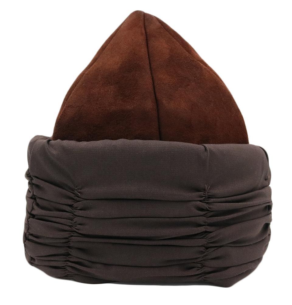 Ottoman Bork The Great Seljuks Genuine Leather & Faux Fur Hat - Black Medium