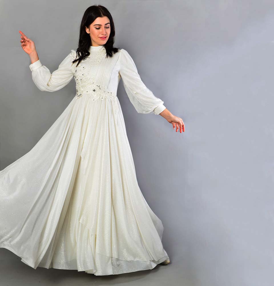 Modest Formal Dress | Embellished Lace G398 Ivory Modest Formal Dress | Embellished Lace G398 Ivory