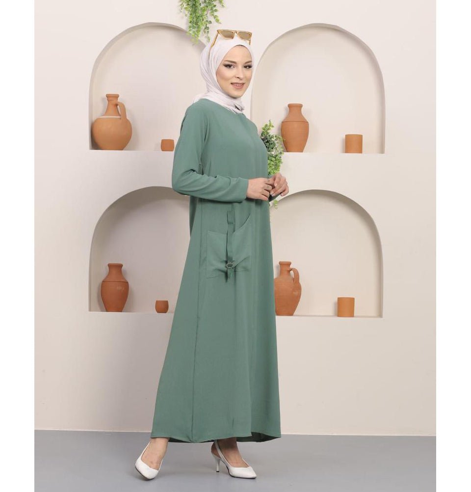 Simple Ferace Abaya 5182 Sage Simple Ferace Abaya 5182 Sage