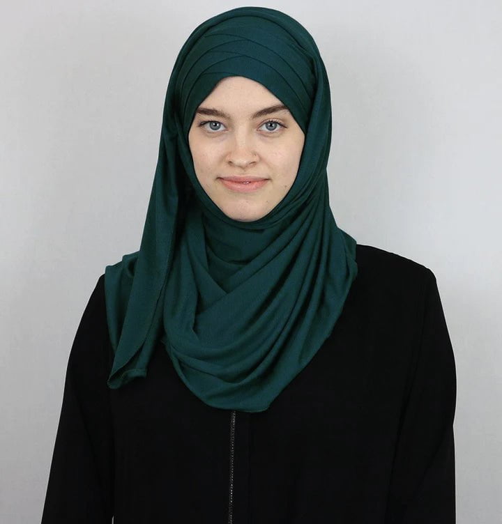 Modefa Instant Hijabs Emerald Modefa Instant Criss-Cross Jersey Hijab Shawl – Emerald