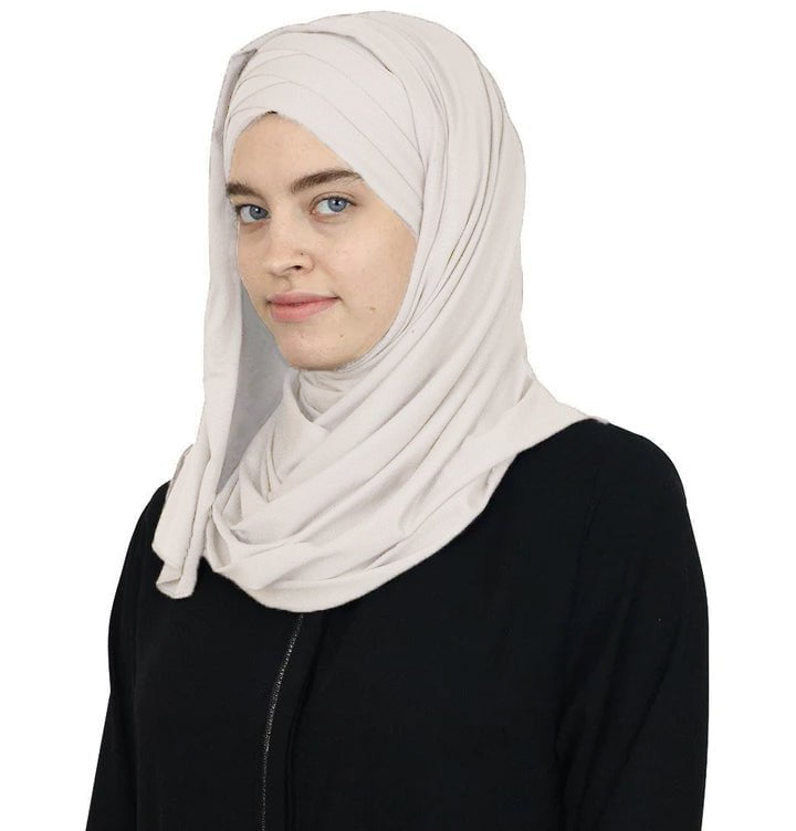 Modefa Instant Criss-Cross Jersey Hijab Shawl – Off-white