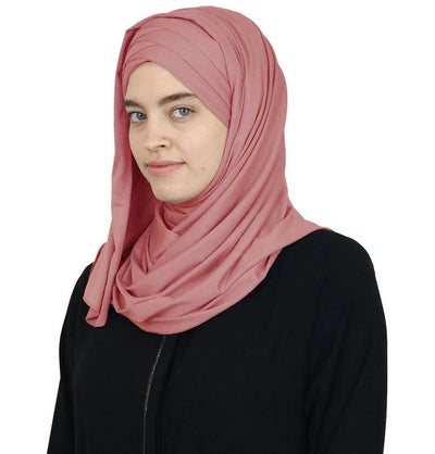 Modefa Instant Hijabs Pink Modefa Instant Criss-Cross Jersey Hijab Shawl – Pink