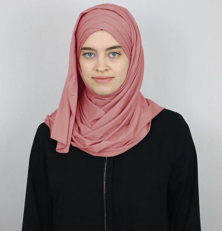 Modefa Instant Hijabs Pink Modefa Instant Criss-Cross Jersey Hijab Shawl – Pink