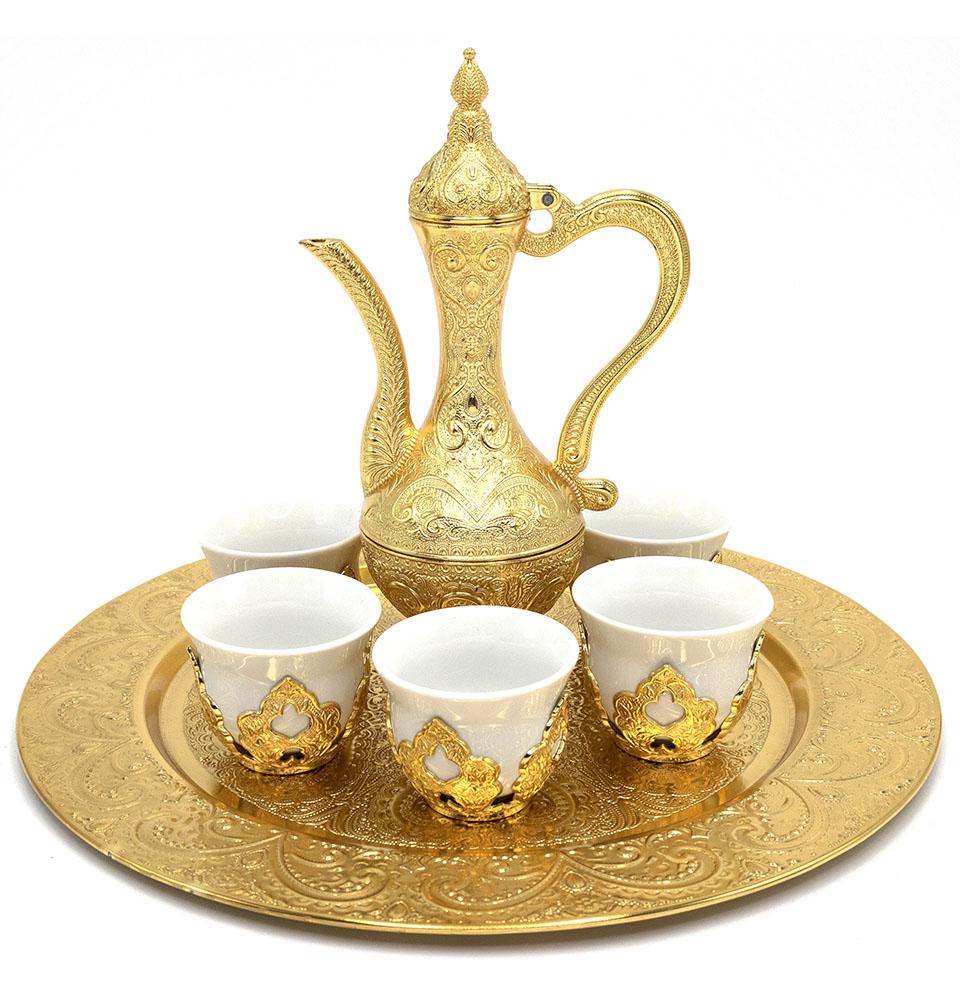 Turkish Luxury 8 Piece Zamzam Water Porcelain Cup Set | Ottoman Style