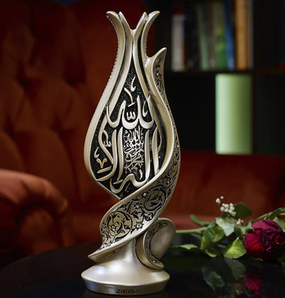 Modefa Islamic Decor Islamic Table Decor 3 Piece Set Allah, Muhammad & Tawhid Tulip - Mother of Pearl