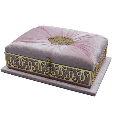 Modefa Islamic Decor Pink Holy Quran in Keepsake Velvet Gift Case - Pink