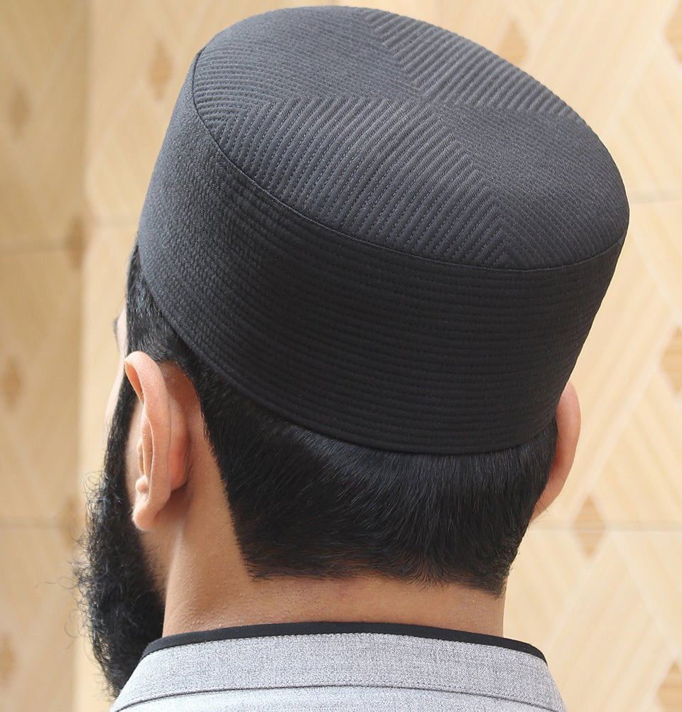 Men's Premium Islamic Turban Kufi Black