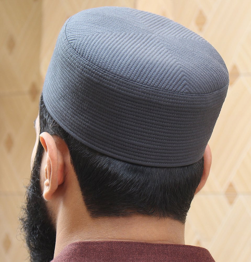 Modefa Checkered Knit Islamic Prayer Cap (Kufi) - Turkish Taqiya Takke, One Size, Cotton Blend