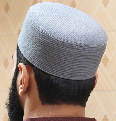 Modefa Kufi Men's Premium Islamic Turban Kufi - Light Gray