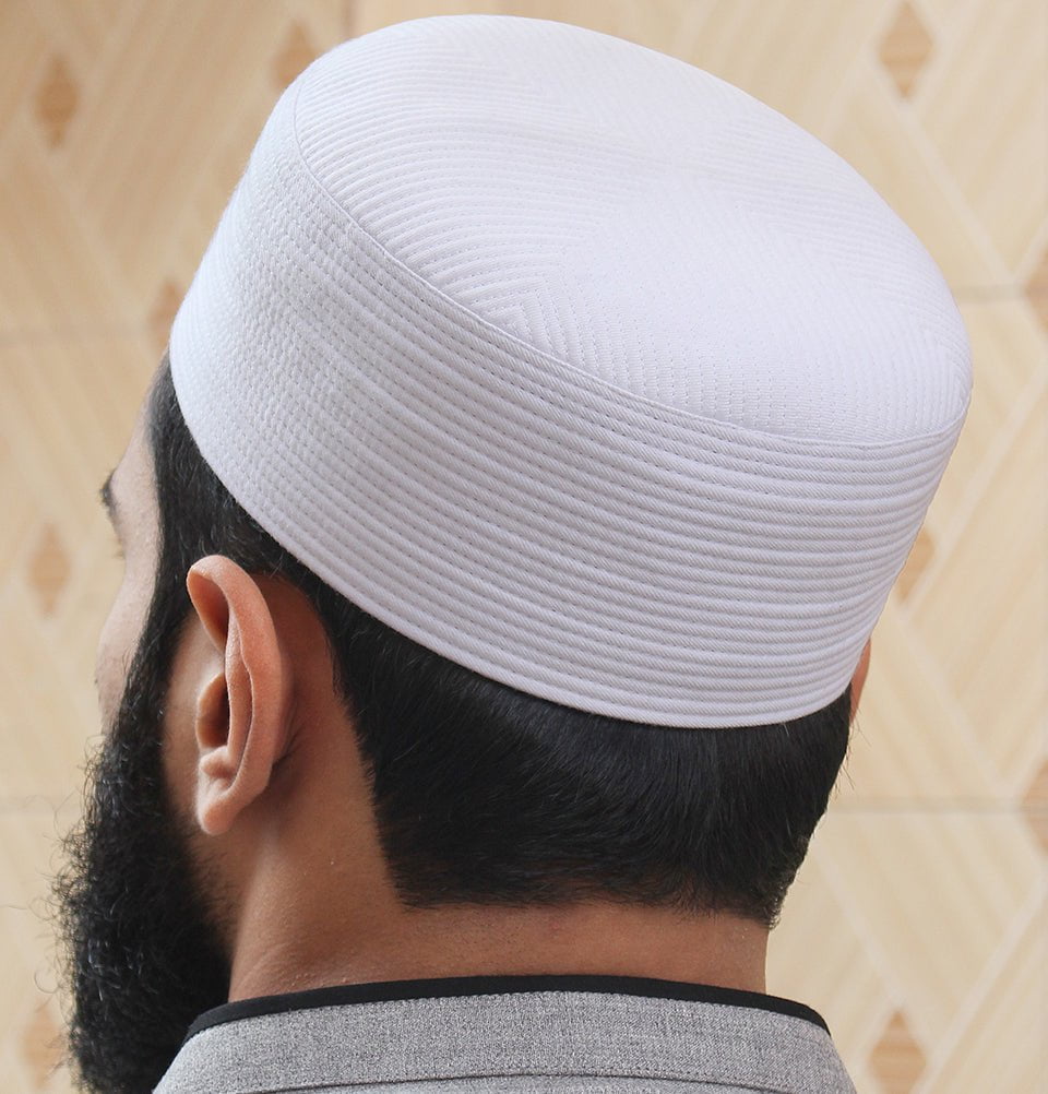 Men's Premium Islamic Turban Kufi White