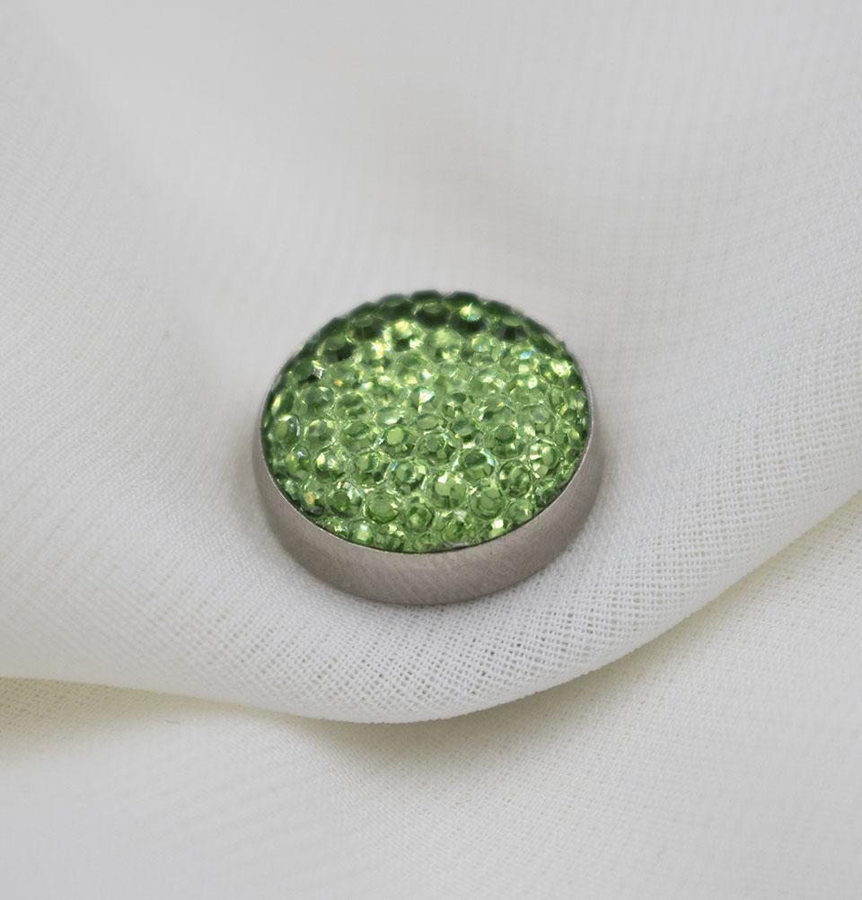 Bejeweled Magnetic Hijab 'Pin' - Bright Green
