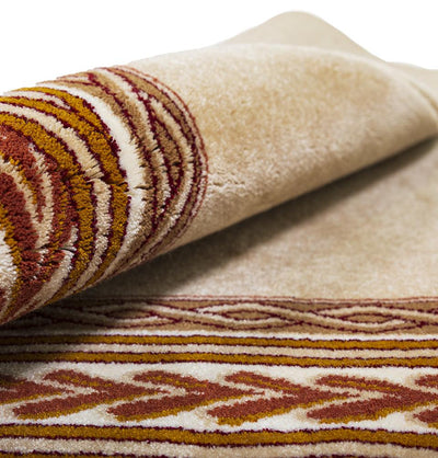 Modefa Prayer Rug Beige Luxury Islamic Prayer Carpet | Rolled Velvet Kilim Rug | Simple Beige