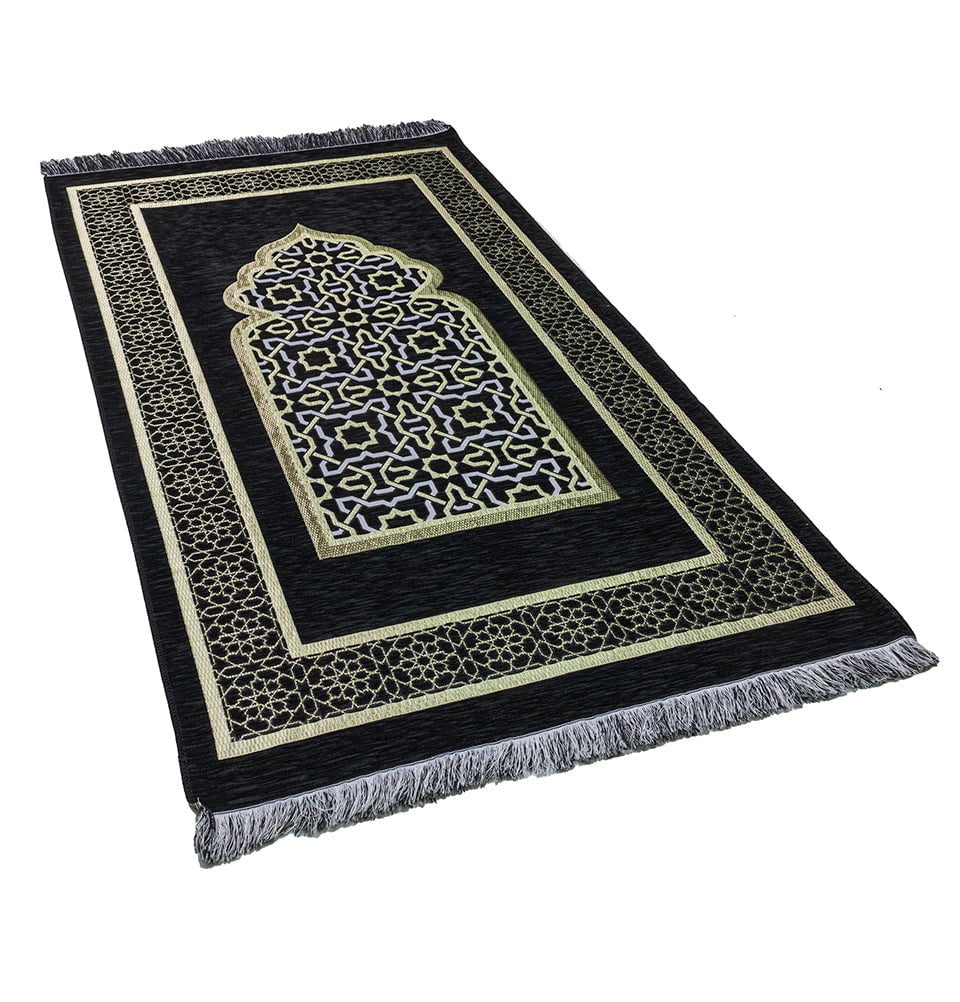 Modefa Prayer Rug Black Ramadan Gift Box Set - 5 Pieces with Prayer Mat - Black