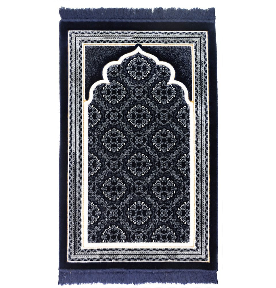 Luxury Velvet Islamic Prayer Rug Floral Stamp - Dark Pink main image 0