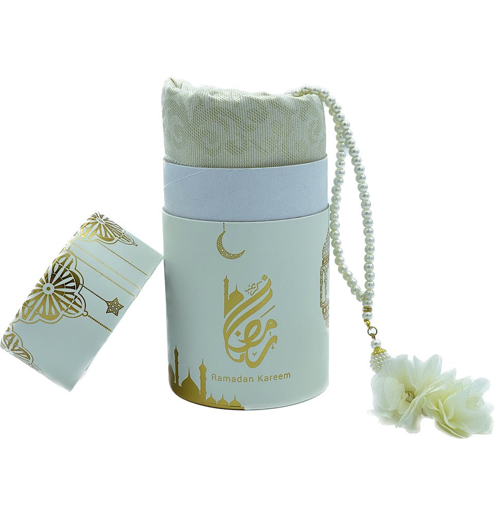 Ramadan Kareem Cylinder Gift Box Set with Prayer Mat Ramadan Kareem Cylinder Gift Box Set with Prayer Mat
