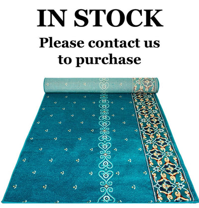 Modefa Prayer Rug Luxury Islamic Prayer Carpet | Wide Multi-Person Rolled Velvet Kilim Rug - Turquoise