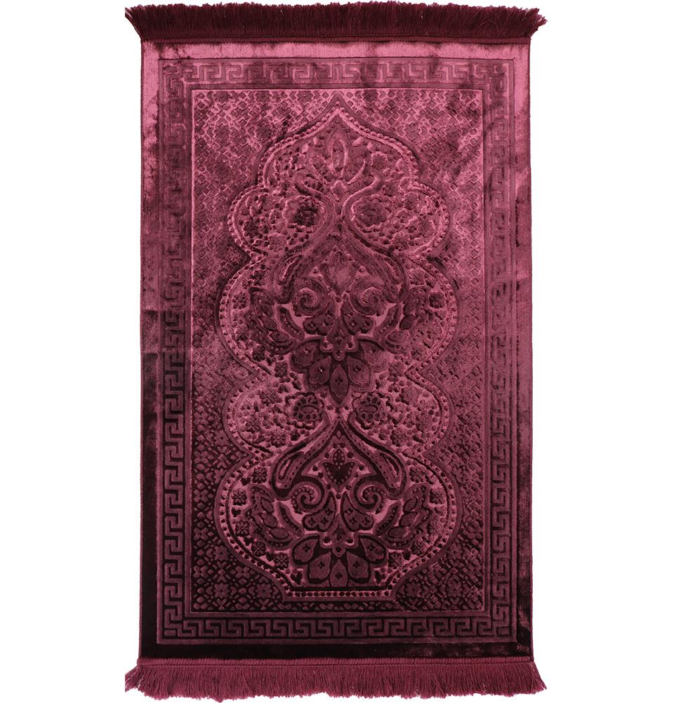 Modefa Prayer Rug Luxury Velvet Islamic Prayer Rug - Paisley Burgundy