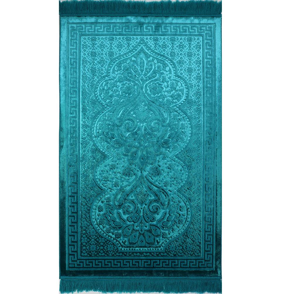 Modefa Prayer Rug Luxury Velvet Islamic Prayer Rug Paisley - Turquoise