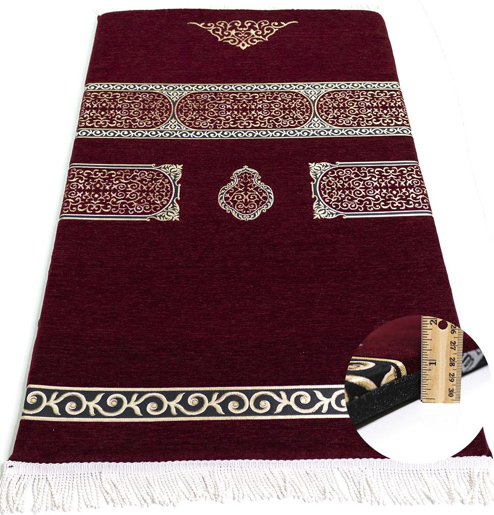 Foldable Foam Islamic Prayer Rug Luxury Meccan Rich Red