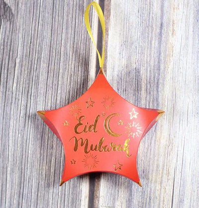 Modefa Ramadan & Eid Party Red Orange Mini Eid Party Favor Star Boxes