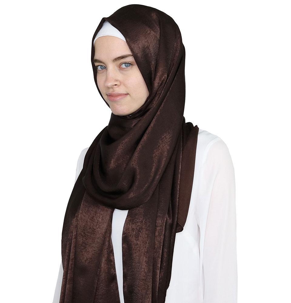 bambus satin Bamboo Satin Hijab Shawl Brown