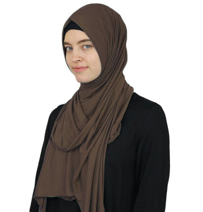Modefa Shawl Brown Modefa Premium Jersey Hijab Shawl - Brown