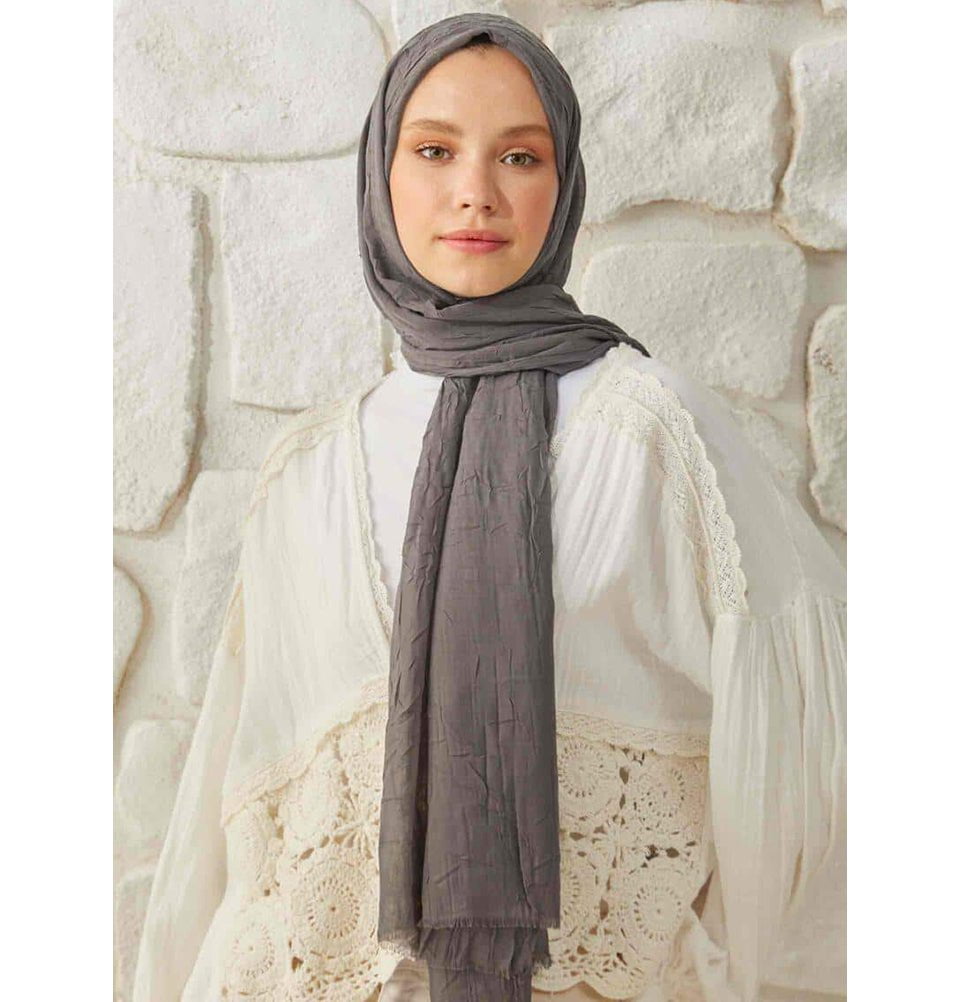 Modefa Shawl Dark Grey Bamboo Viscose Summer Hijab Shawl - Dark Grey
