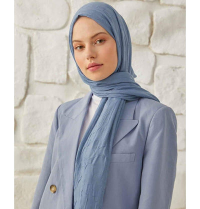 Modefa Shawl Denim Blue Bamboo Viscose Summer Hijab Shawl - Denim Blue