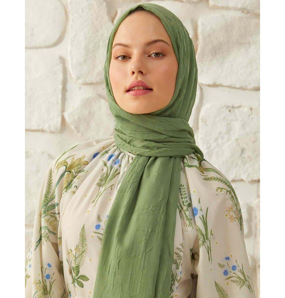 Modefa Shawl Green Bamboo Viscose Summer Hijab Shawl - Green