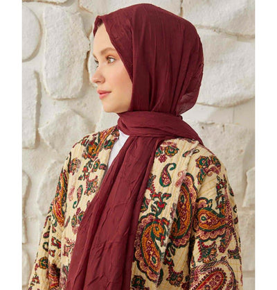 Modefa Shawl Red Bamboo Viscose Summer Hijab Shawl - Red