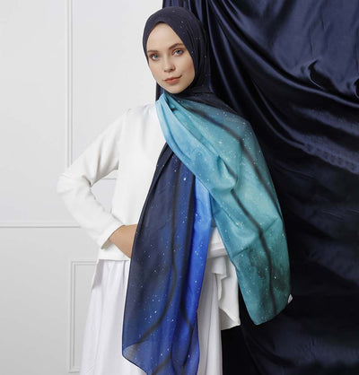 Modefa Shawl Royal Blue Modefa Galaxy Hijab Shawl - Royal Blue & Teal