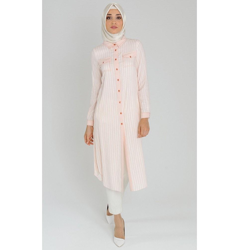 Tugba Islamic Women's Turkish Ferace Abaya Dress F6615 Blue