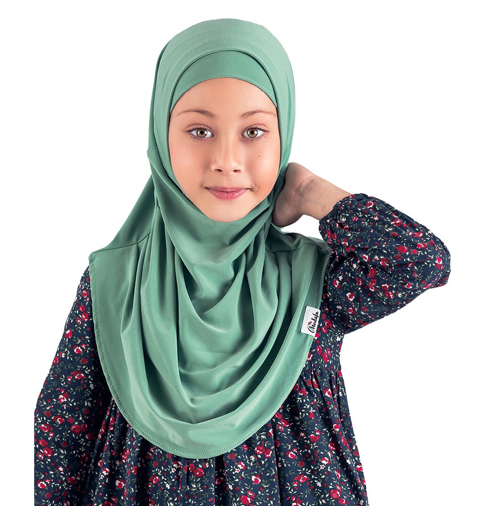 Firdevs Amirah hijab Mint Jade Girl's Practical Hijab Scarf & Bonnet Mint Jade