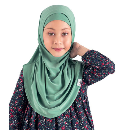 Firdevs Amirah hijab Mint Jade Girl's Practical Hijab Scarf & Bonnet Mint Jade