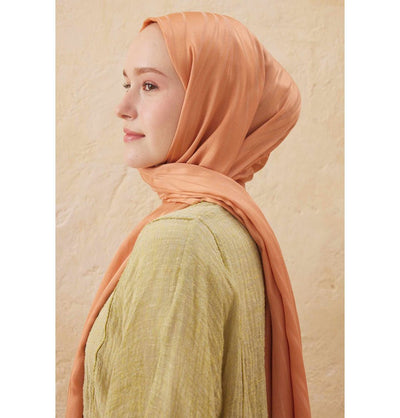 Fresh Scarf Shawl Almond Wave Jacquard Hijab Shawl - Almond