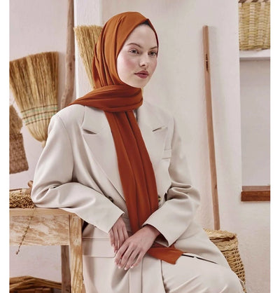 Fresh Scarf Shawl Brick Orange Medine Ipek Chiffon Hijab Shawl - Brick Orange