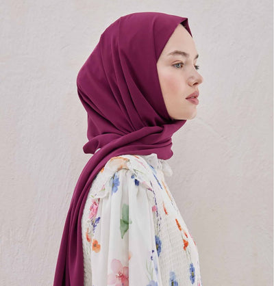 Fresh Scarf Shawl Dark Fuchsia Medine Ipek Chiffon Hijab Shawl - Dark Fuchsia