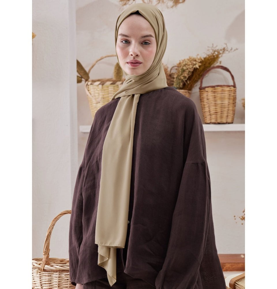 Fresh Scarf Shawl Dark Mink Medine Ipek Chiffon Hijab Shawl - Dark Mink