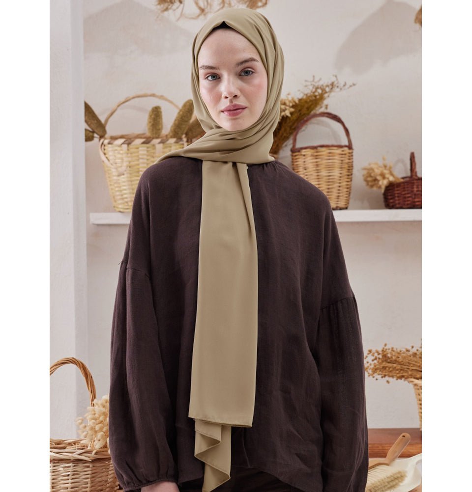 Fresh Scarf Shawl Dark Mink Medine Ipek Chiffon Hijab Shawl - Dark Mink