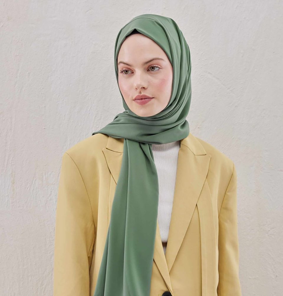 Fresh Scarf Shawl Dark Sage Green Medine Ipek Chiffon Hijab Shawl - Sage Green