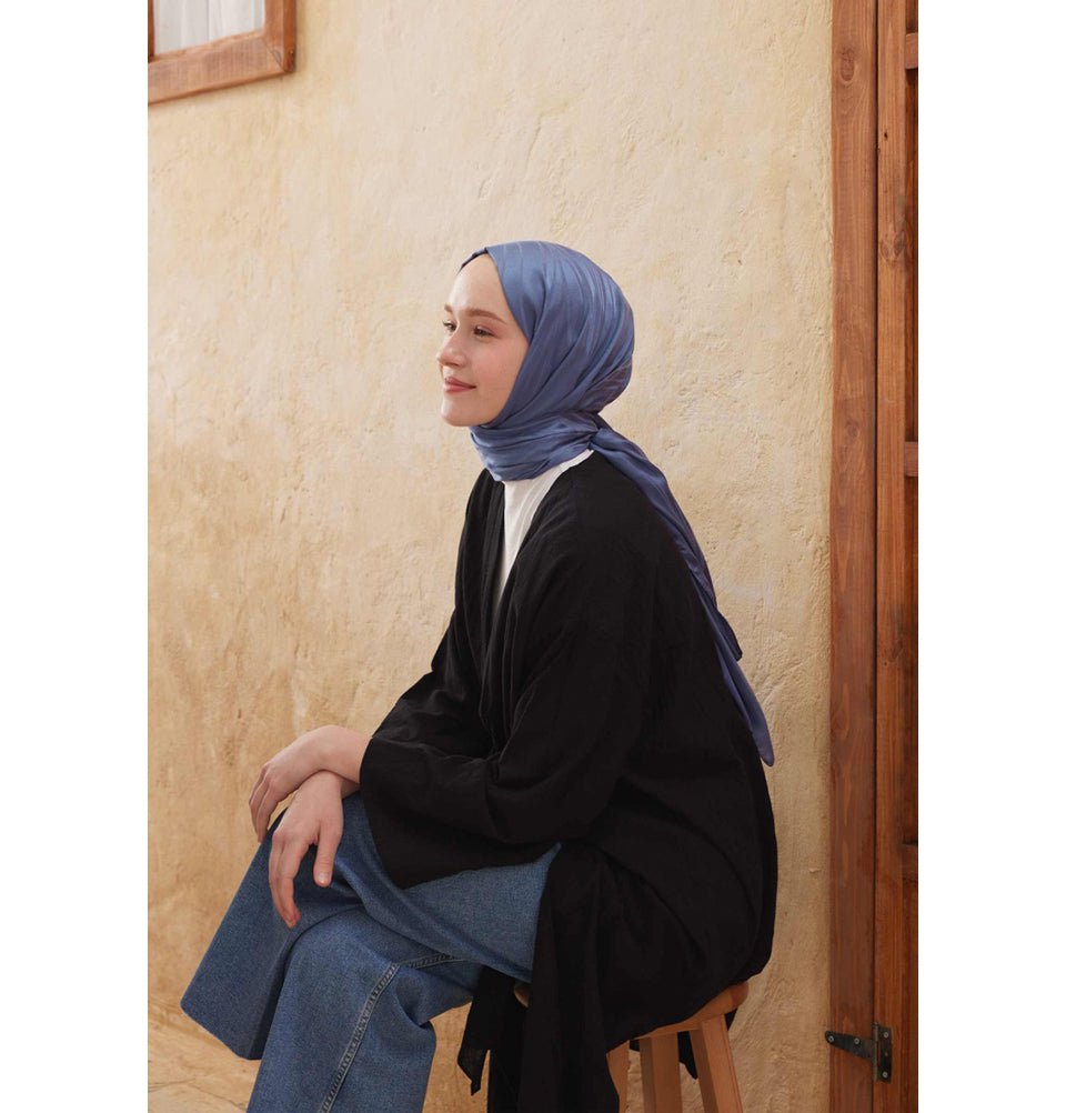Fresh Scarf Shawl Denim Wave Jacquard Hijab Shawl - Denim