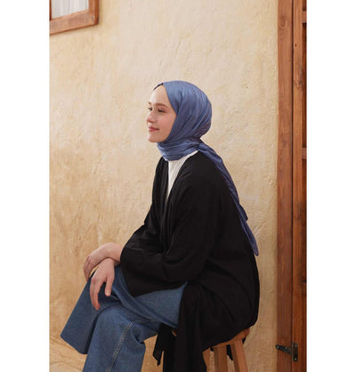 Fresh Scarf Shawl Denim Wave Jacquard Hijab Shawl - Denim