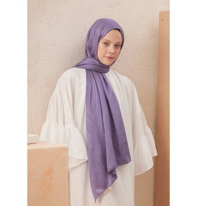 Fresh Scarf Shawl Lavender Wave Jacquard Hijab Shawl - Lavender