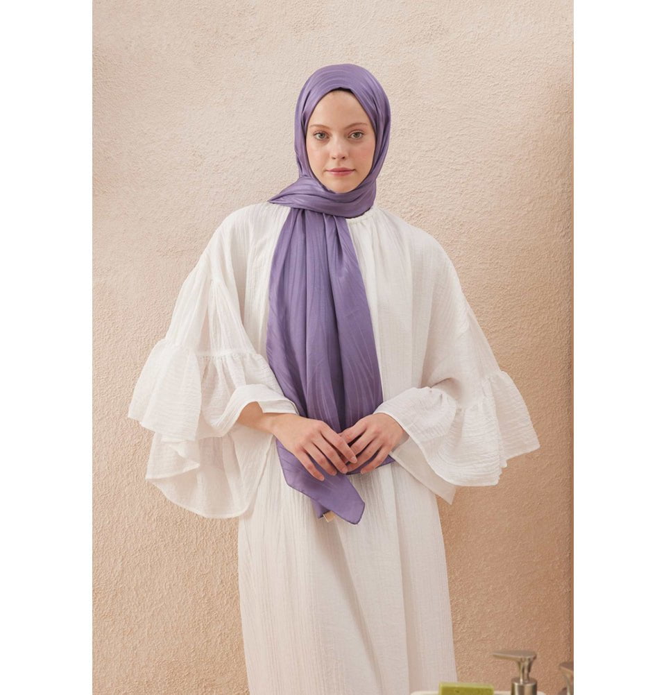 Fresh Scarf Shawl Lavender Wave Jacquard Hijab Shawl - Lavender