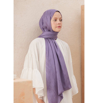 Fresh Scarf Shawl Lavender Wave Jacquard Hijab Shawl - Lavender