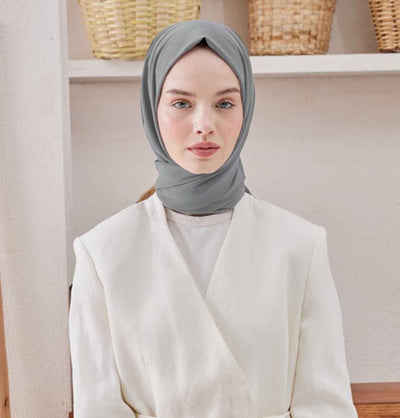 Fresh Scarf Shawl Light Grey Medine Ipek Chiffon Hijab Shawl - Light Grey