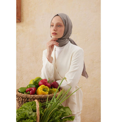 Fresh Scarf Shawl Mink Wave Jacquard Hijab Shawl - Mink