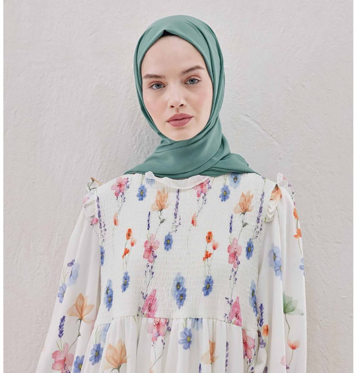 mint green chiffon hijab