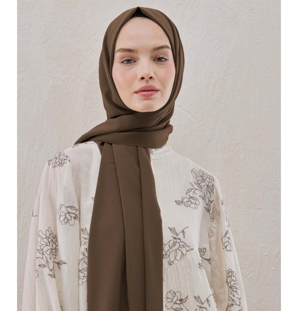 Fresh Scarf Shawl Mocha Medine Ipek Chiffon Hijab Shawl - Mocha