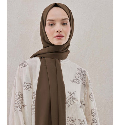 Fresh Scarf Shawl Mocha Medine Ipek Chiffon Hijab Shawl - Mocha